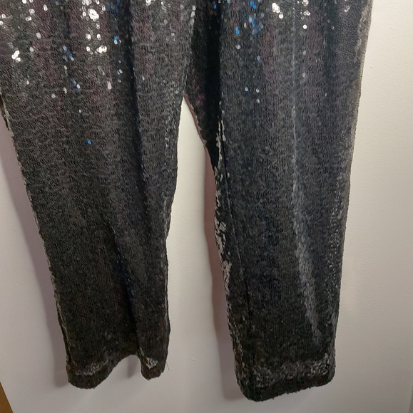 Eloquii Elenents Black Sequin Plus Size Joggers - Picture 3 of 10